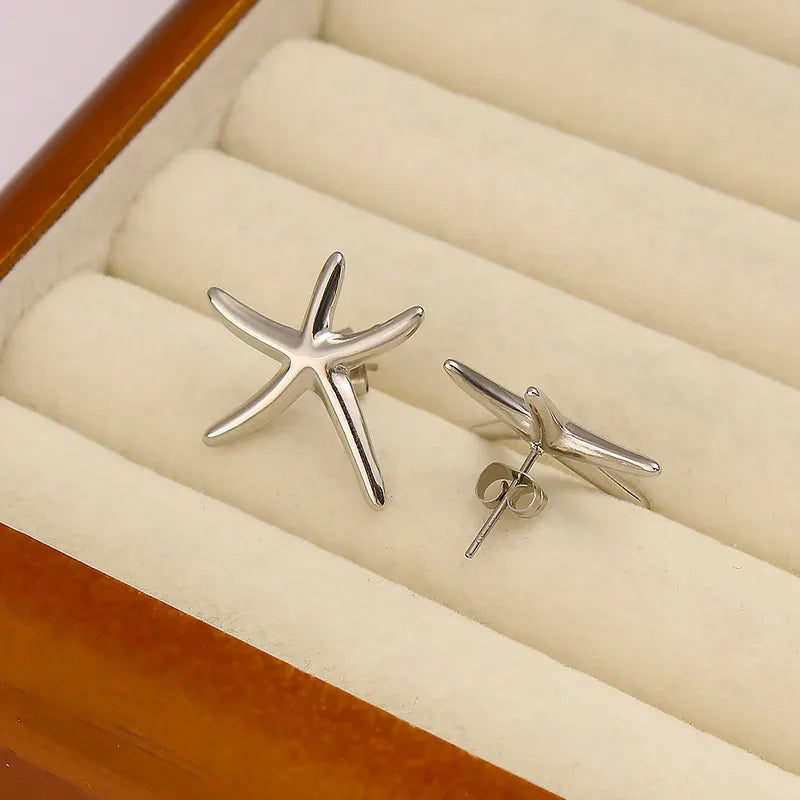 Pendientes Estrella de Mar en Acero Inoxidable