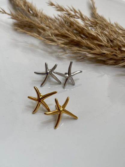 Pendientes Estrella de Mar en Acero Inoxidable