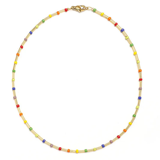 Collar Vintage de Piedras Naturales Multicolor