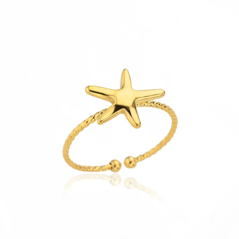 Anillo Estrella de Mar de Acero Inoxidable
