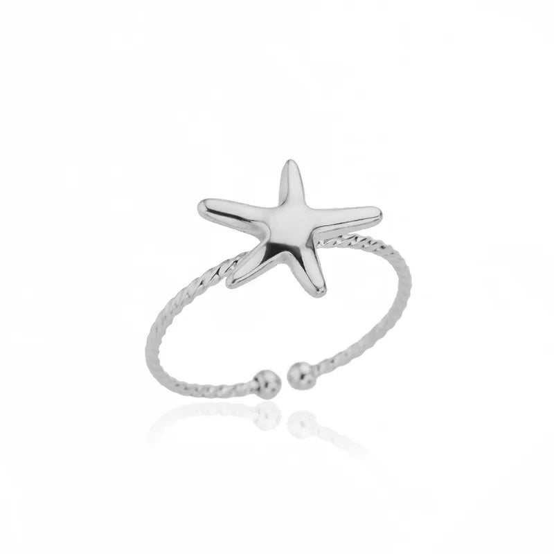 Anillo Estrella de Mar de Acero Inoxidable