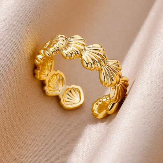 Anillo de Conchas en Acero Inoxidable